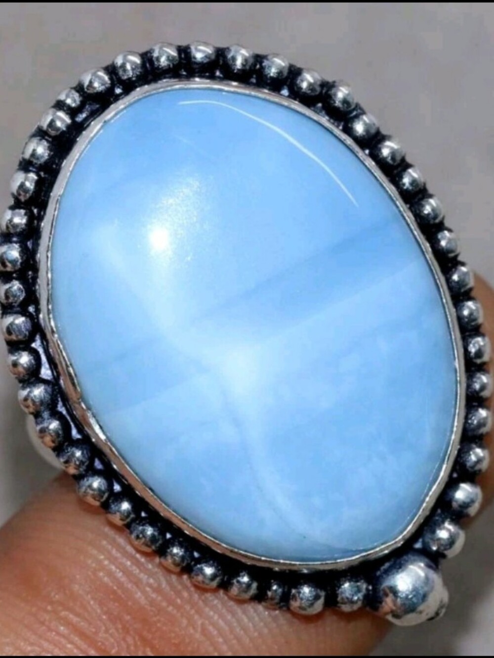 Owyhee Blue Opal Gemstone Jewelry 925 Sterling Silver Handmade Ring